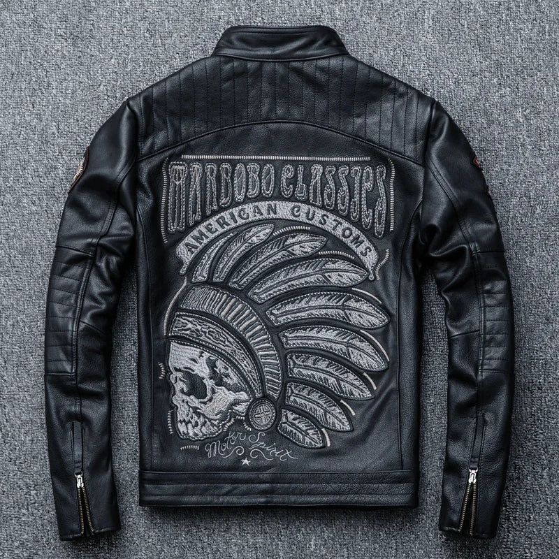 "Teschio Nero" – Skull Moto Jacket By Enzo Bellari®