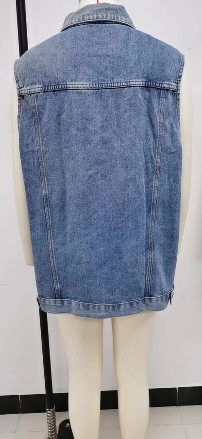"Trama Retrò" – Denim Vest Jacket By Enzo Bellari®