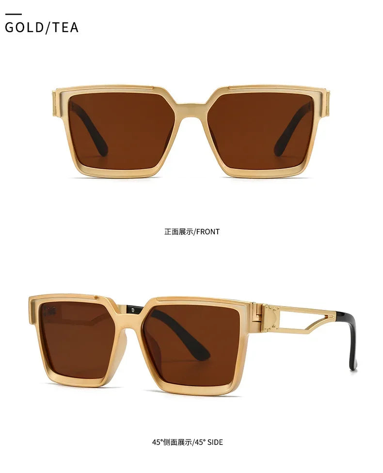 "Sole Dorato" – Square Gold Sunglasses By Enzo Bellari®