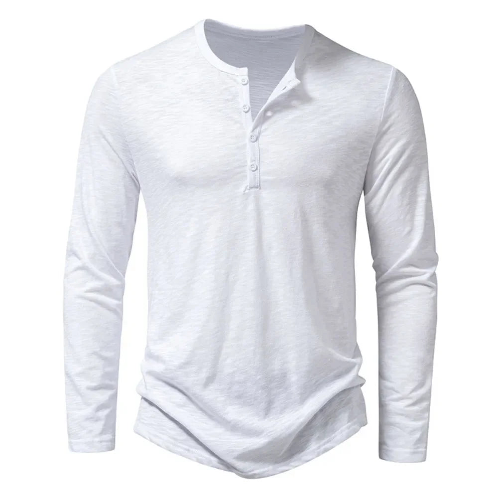 "Collo Naturale" – Cotton Henley Shirt By Enzo Bellari®