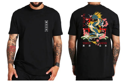 "Luna Dorata" – Dragon Japanese Back Print T-shirt By Enzo Bellari®