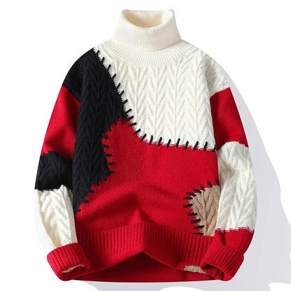 "Luna Dorata" – Patchwork Turtleneck Sweater By Enzo Bellari®