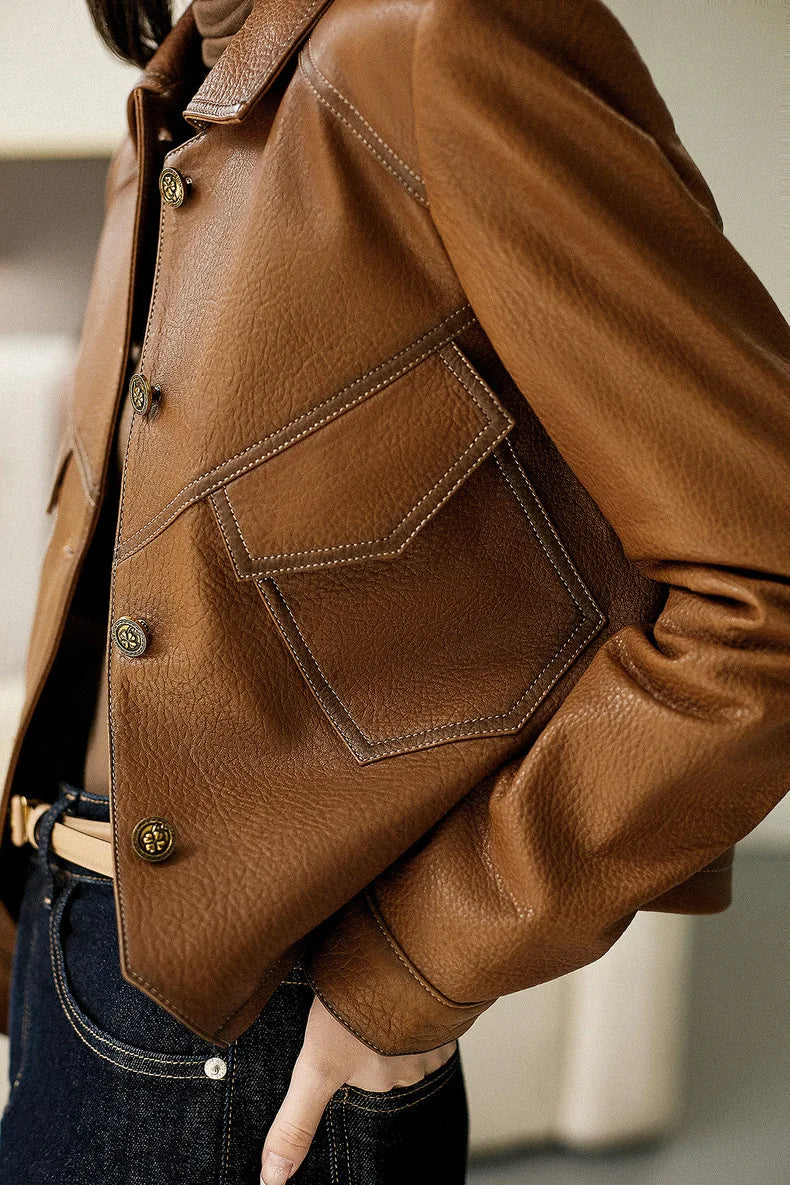 "Autunno Lucido" – Faux Leather Jacket By Enzo Bellari®