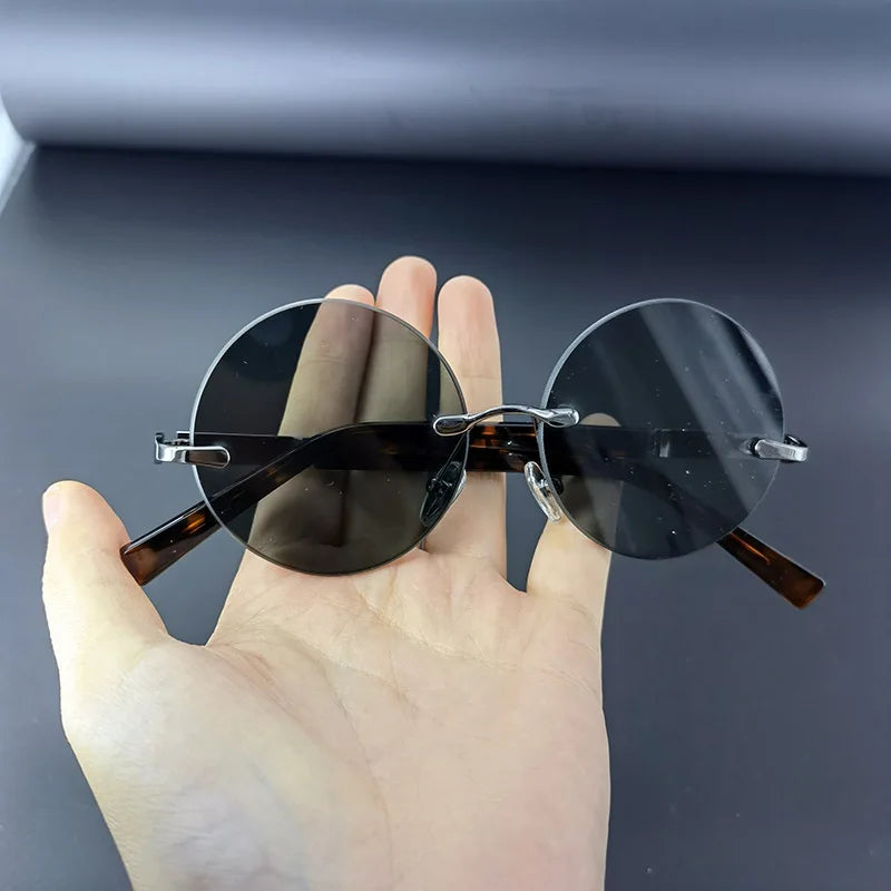 "Cristallo Puro" – Rimless Round Sunglasses By Enzo Bellari®