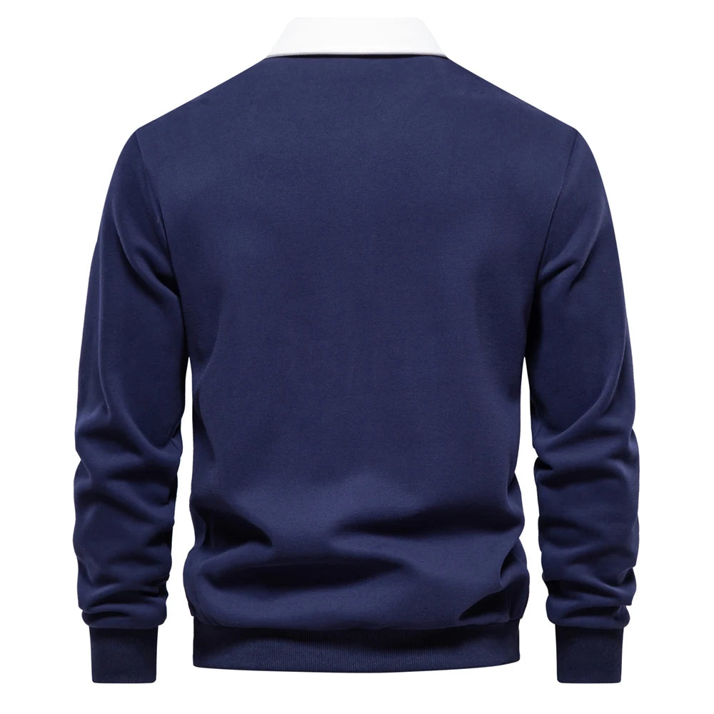 "Sole di Capri" – Polo Neck Cotton Sweatshirt By Enzo Bellari®
