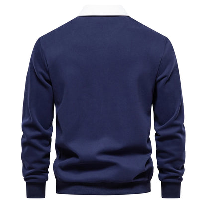 "Sole di Capri" – Polo Neck Cotton Sweatshirt By Enzo Bellari®