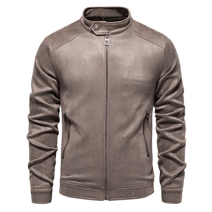 "Aria Serenata" – Stand Collar Suede Leather Jacket By Enzo Bellari®