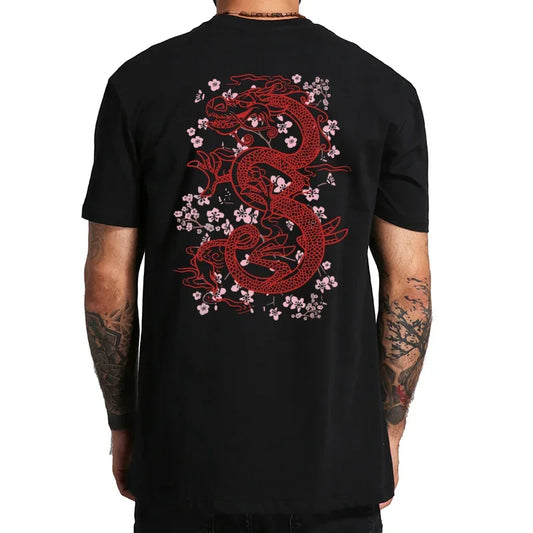 "Luna Dorata" – Dragon Japanese Back Print T-shirt By Enzo Bellari®