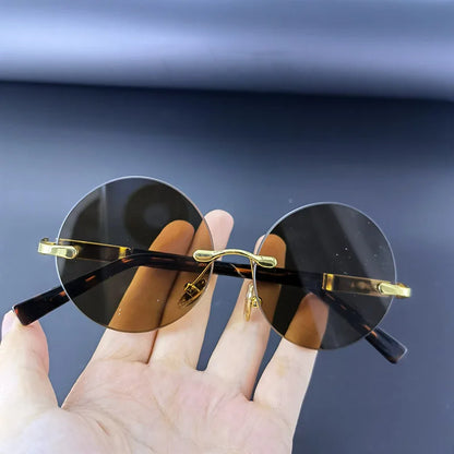 "Cristallo Puro" – Rimless Round Sunglasses By Enzo Bellari®