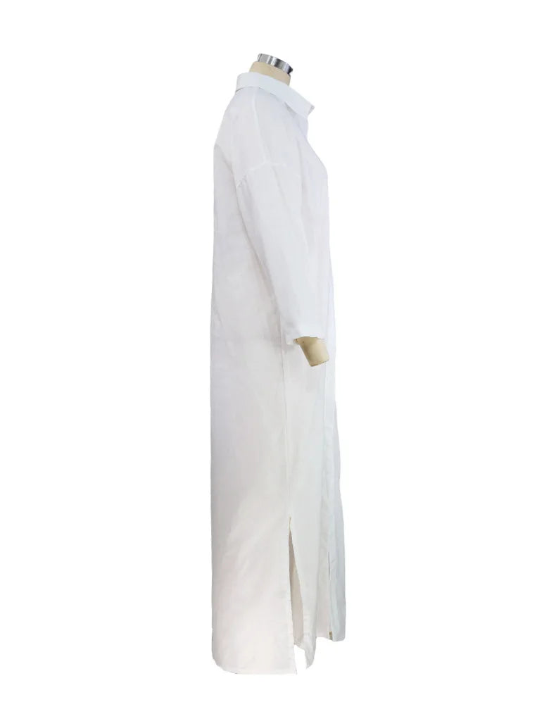 "Sole Calmo" – Cotton Linen Shirt Dress By Enzo Bellari®