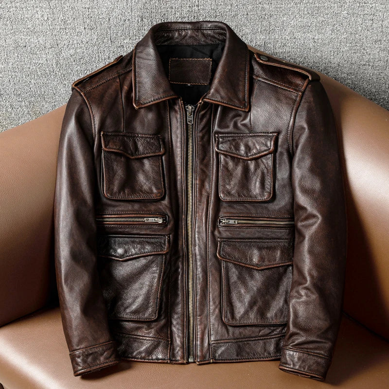 "Fior di Vento" – Retro M65 Leather Jacket By Enzo Bellari®