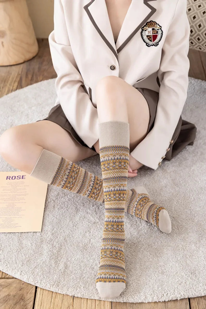 "Onda di Seta" – Ethnic Striped Knee Socks By Enzo Bellari®