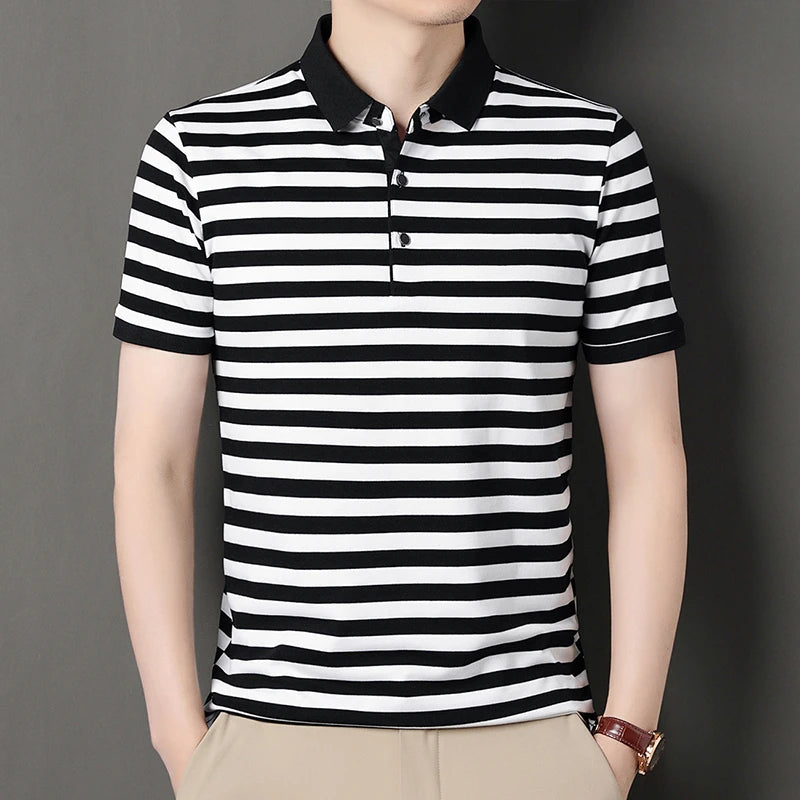 "Vera Luce" – Striped Cotton Polo Shirt By Enzo Bellari®
