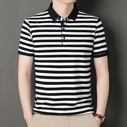 "Vera Luce" – Striped Cotton Polo Shirt By Enzo Bellari®
