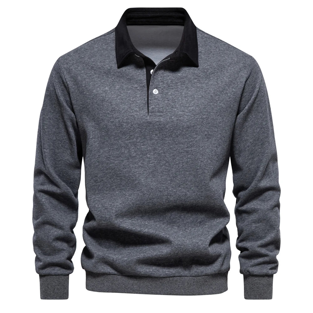 "Sole di Capri" – Polo Neck Cotton Sweatshirt By Enzo Bellari®