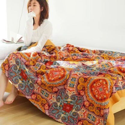 "Vento Lieve" – Cotton Gauze Throw Blanket By Enzo Bellari®