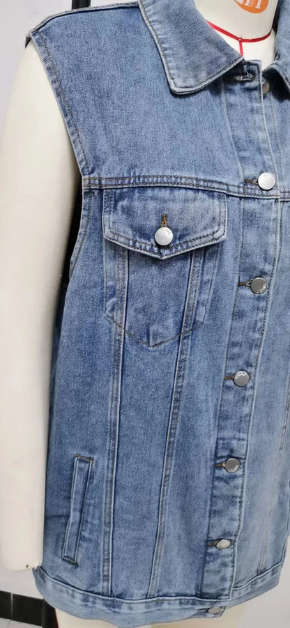 "Trama Retrò" – Denim Vest Jacket By Enzo Bellari®