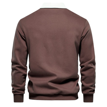 "Sole di Capri" – Polo Neck Cotton Sweatshirt By Enzo Bellari®