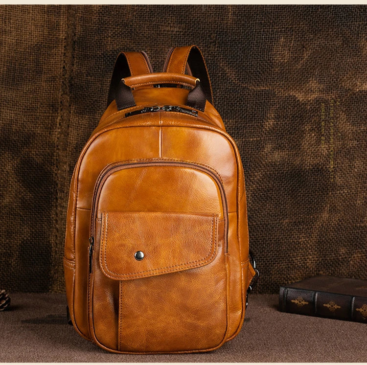 "Strada Vecchia" – Leather Retro Backpack By Enzo Bellari®