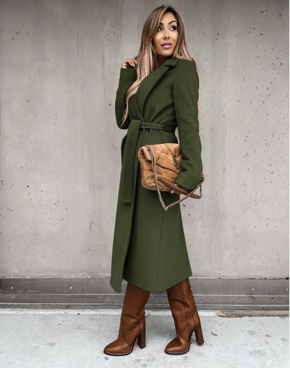 "Sole di Capri" – V-Neck Woolen Overcoat By Enzo Bellari®