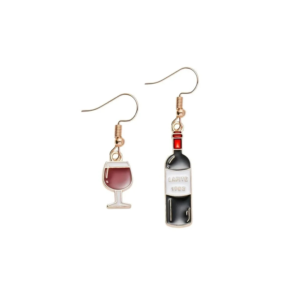 "Vino Rosso" – Asymmetric Bottle Earrings By Enzo Bellari®