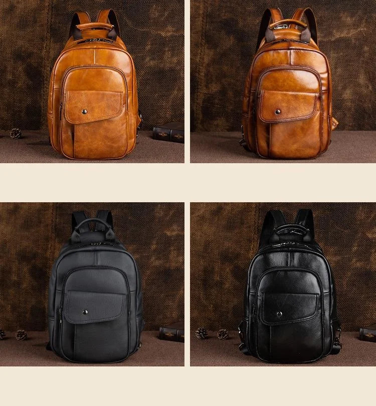 "Strada Vecchia" – Leather Retro Backpack By Enzo Bellari®