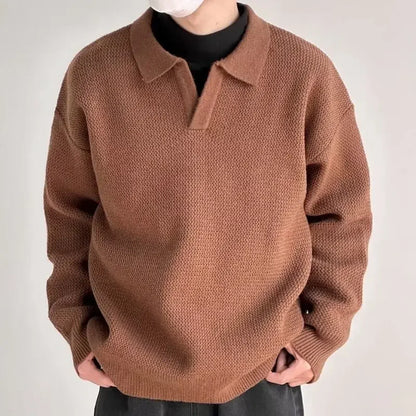 "Nodo Coreano" – Lapel Polo Sweater By Enzo Bellari®