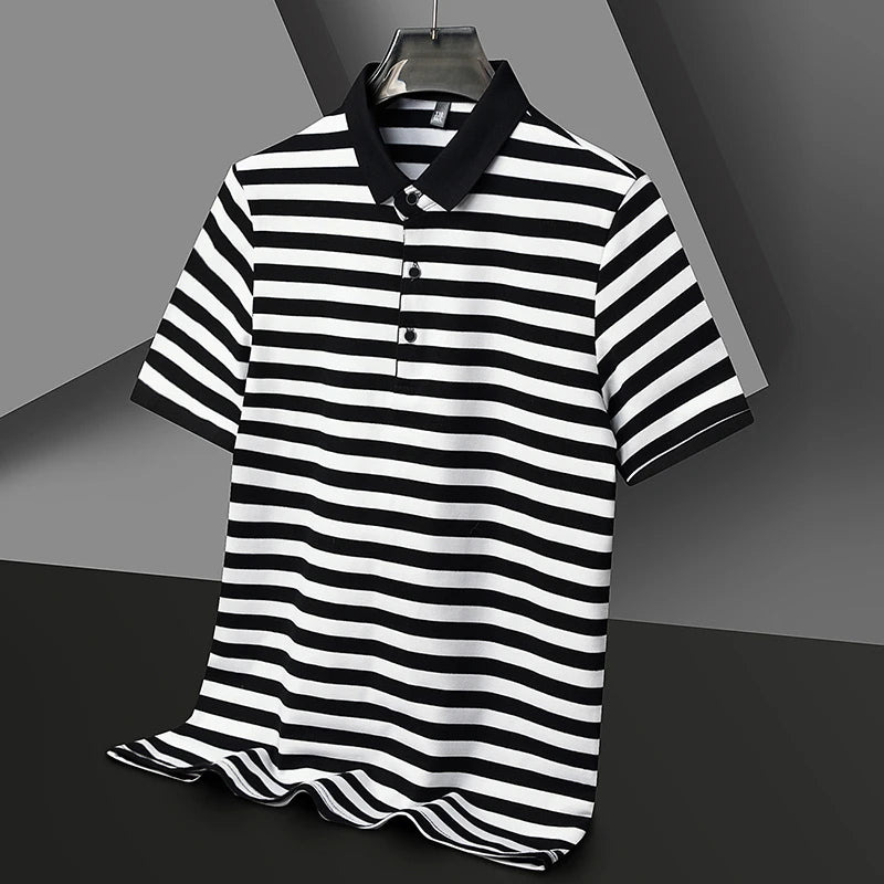"Vera Luce" – Striped Cotton Polo Shirt By Enzo Bellari®