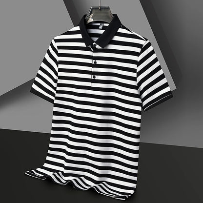 "Vera Luce" – Striped Cotton Polo Shirt By Enzo Bellari®