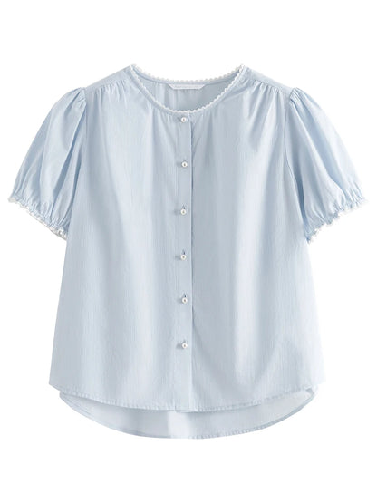 "La Pizzo" – Lace Puff Sleeve Blouse By Enzo Bellari®