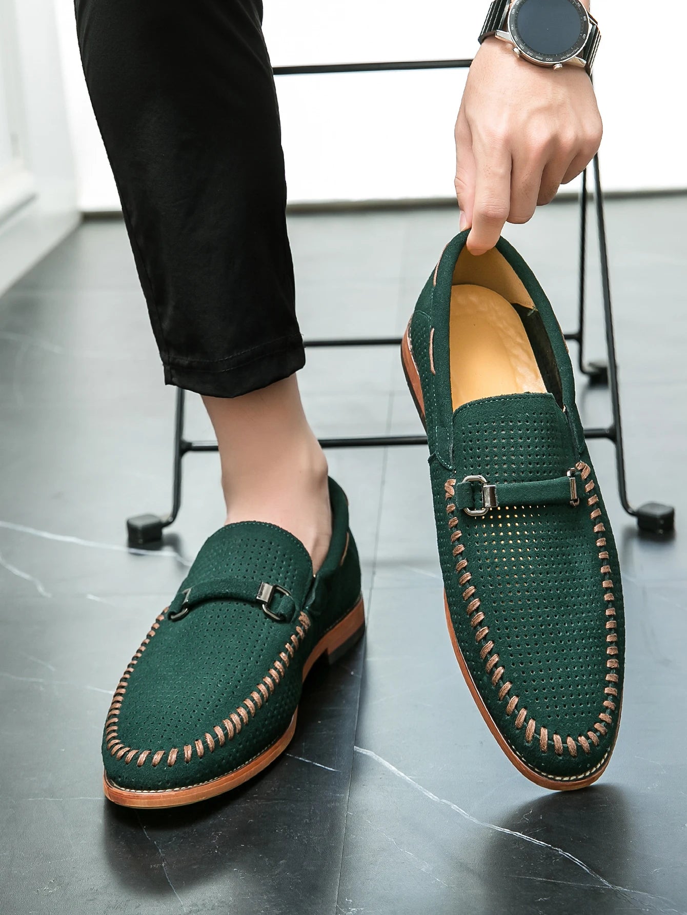 "Sole di Capri" – Perforated Leather Casual Shoes By Enzo Bellari®