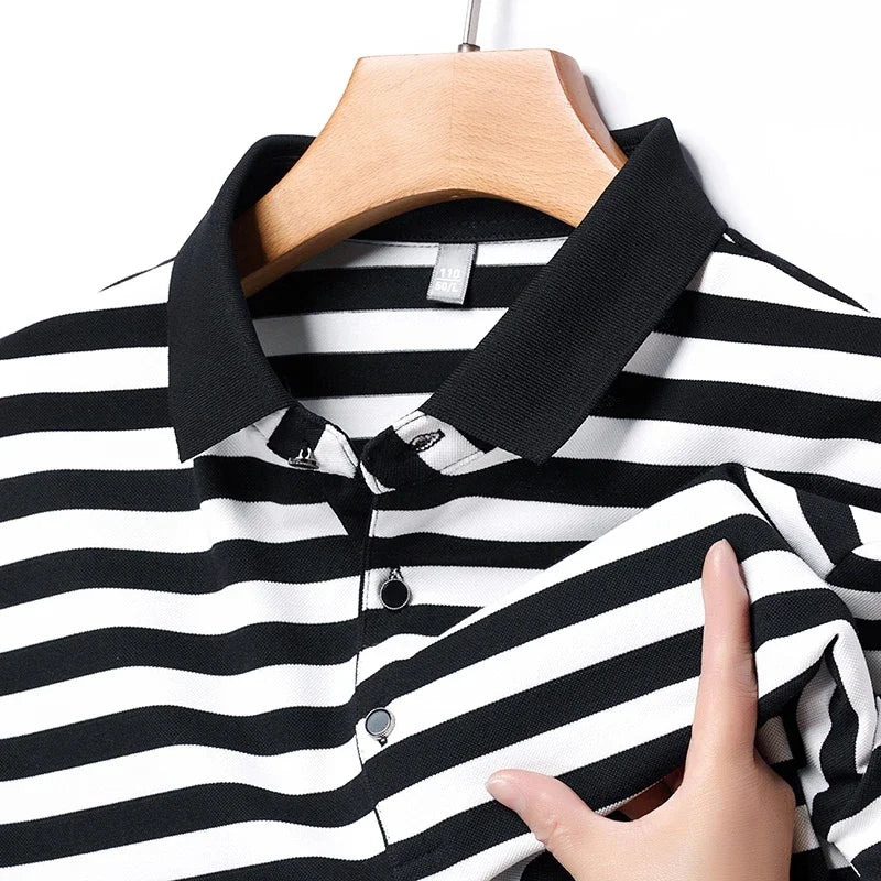 "Vera Luce" – Striped Cotton Polo Shirt By Enzo Bellari®