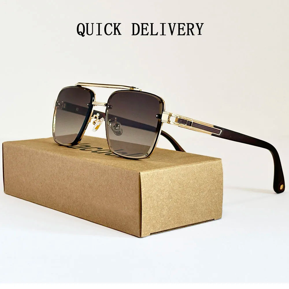 "Oro di Mare" – Luxury Square Rimless Sunglasses By Enzo Bellari®