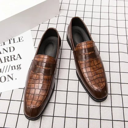 "Luna Dorata" – Crocodile Pattern Leather Loafers By Enzo Bellari®