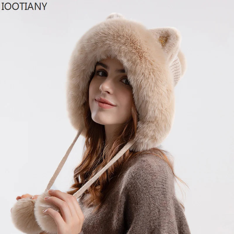 "Vera Luce" – Cat Ear Fur Pompom Beanie By Enzo Bellari®