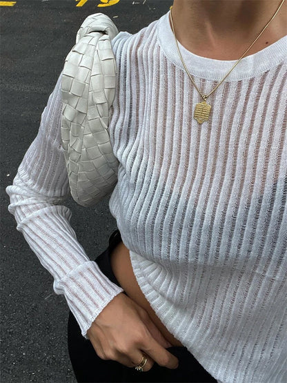 "Onda di Seta" – Ribbed Knit Pullover By Enzo Bellari®