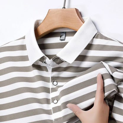 "Vera Luce" – Striped Cotton Polo Shirt By Enzo Bellari®