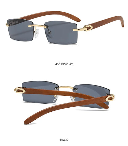 "Luna Dorata" – Rimless Rectangle Sunglasses By Enzo Bellari®