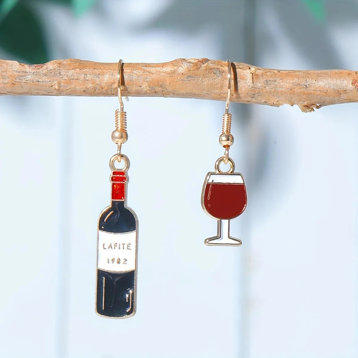 "Vino Rosso" – Asymmetric Bottle Earrings By Enzo Bellari®