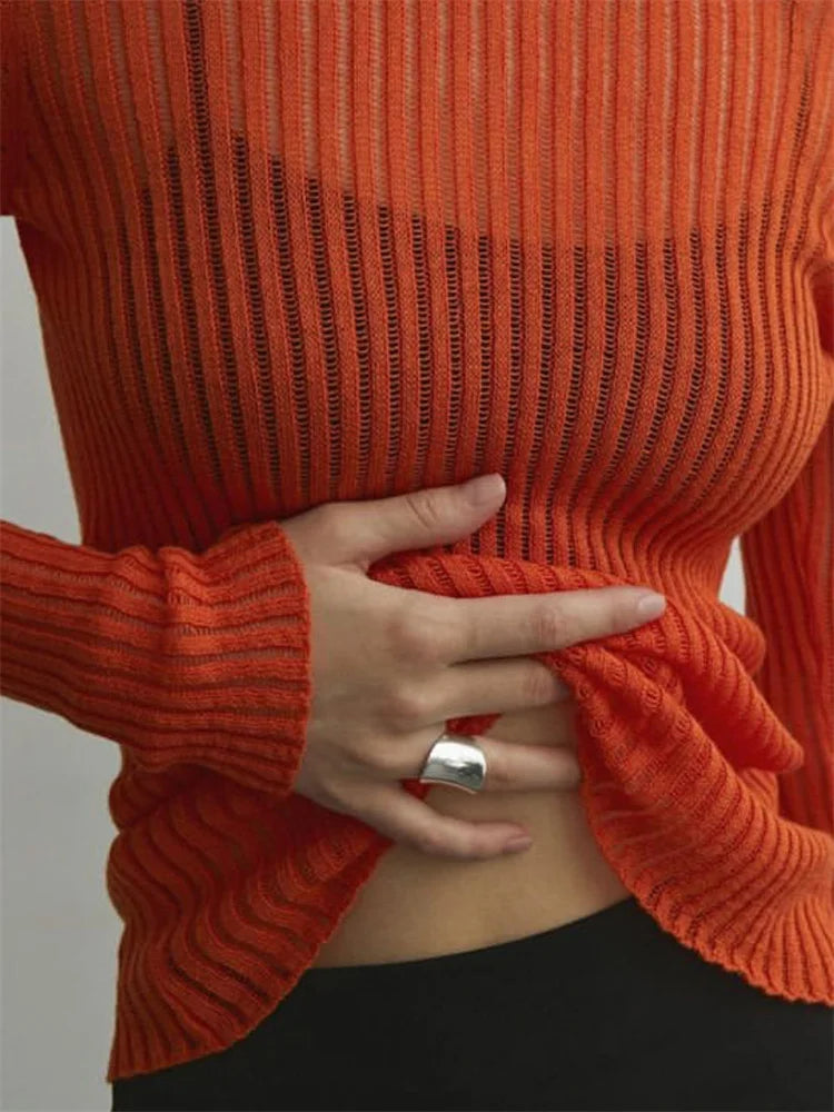 "Onda di Seta" – Ribbed Knit Pullover By Enzo Bellari®