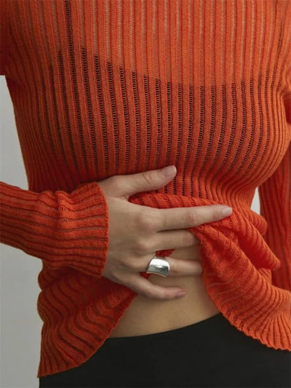 "Onda di Seta" – Ribbed Knit Pullover By Enzo Bellari®