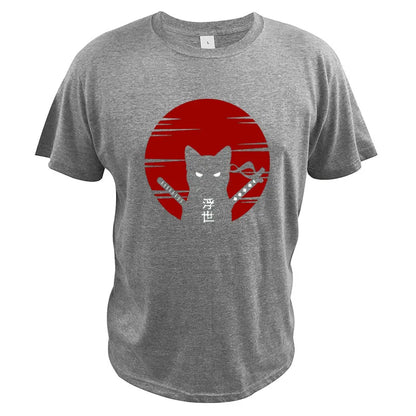 "Luce di Mare" – Samurai Cat Ukiyoe T-shirt By Enzo Bellari®