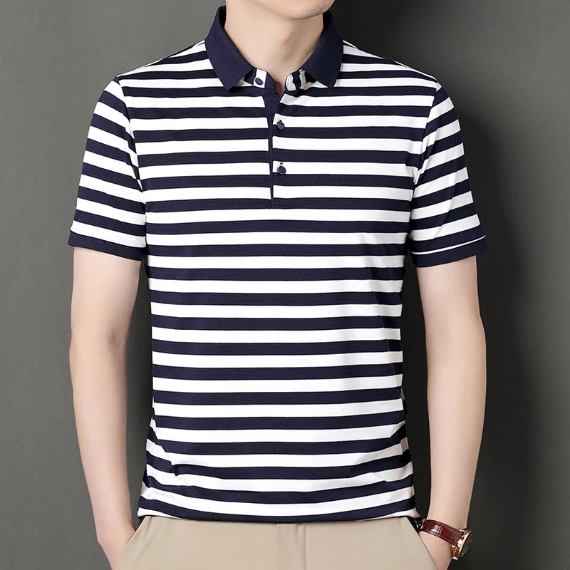 "Vera Luce" – Striped Cotton Polo Shirt By Enzo Bellari®