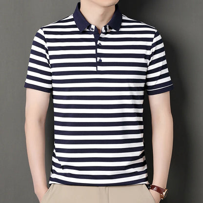 "Vera Luce" – Striped Cotton Polo Shirt By Enzo Bellari®