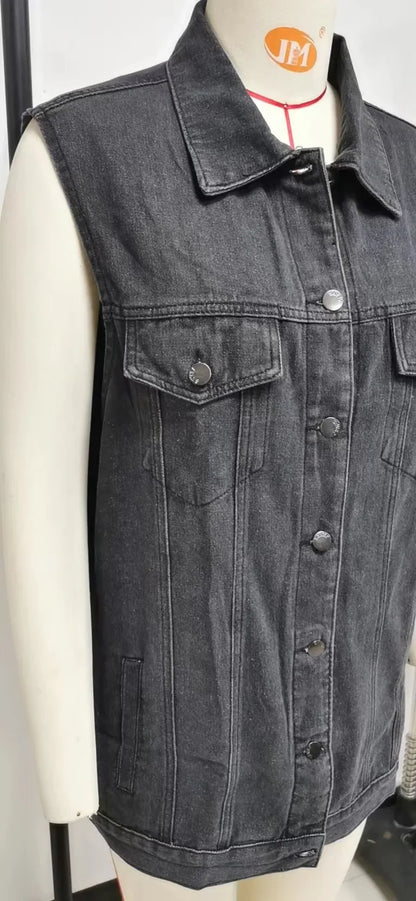 "Trama Retrò" – Denim Vest Jacket By Enzo Bellari®