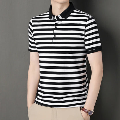 "Vera Luce" – Striped Cotton Polo Shirt By Enzo Bellari®