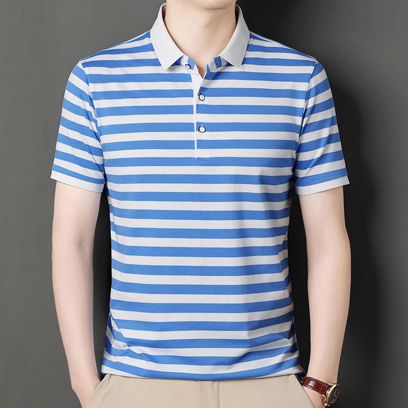 "Vera Luce" – Striped Cotton Polo Shirt By Enzo Bellari®
