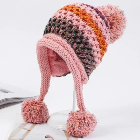 "Aria Serenata" – Pompon Earflap Knitted Beanie By Enzo Bellari®