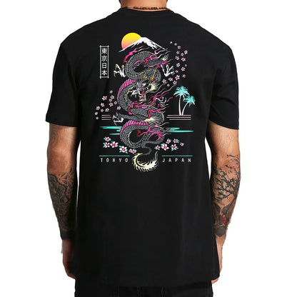 "Luna Dorata" – Dragon Japanese Back Print T-shirt By Enzo Bellari®