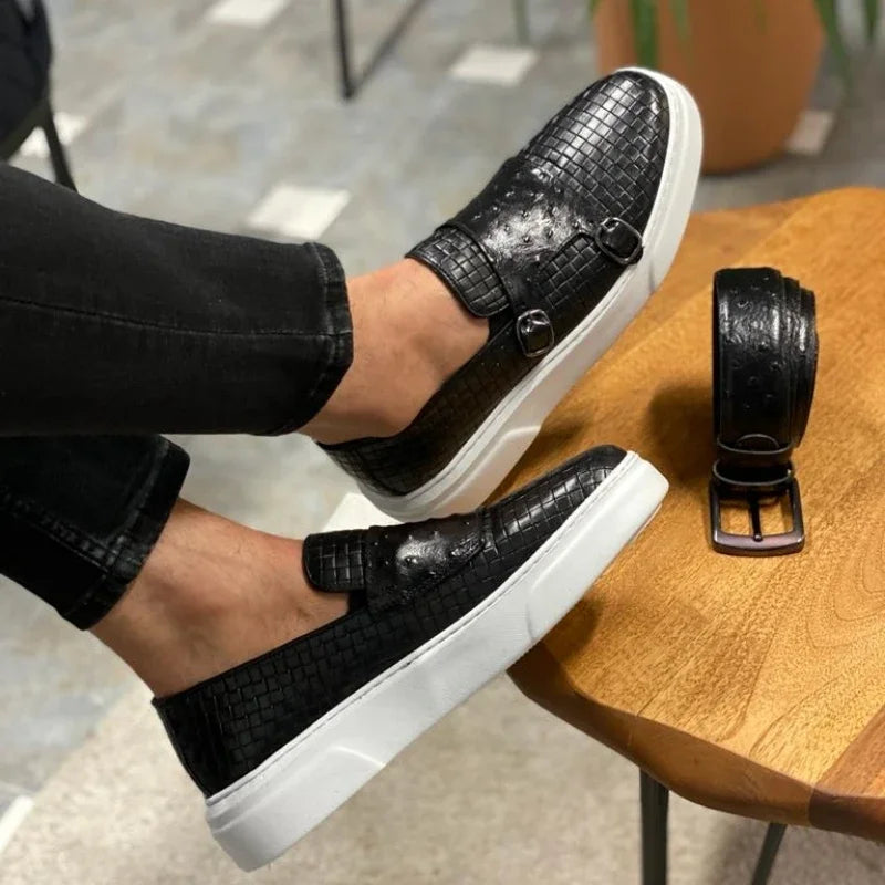 "Cielo Stellato" – Casual Double Buckle Sneakers By Enzo Bellari®